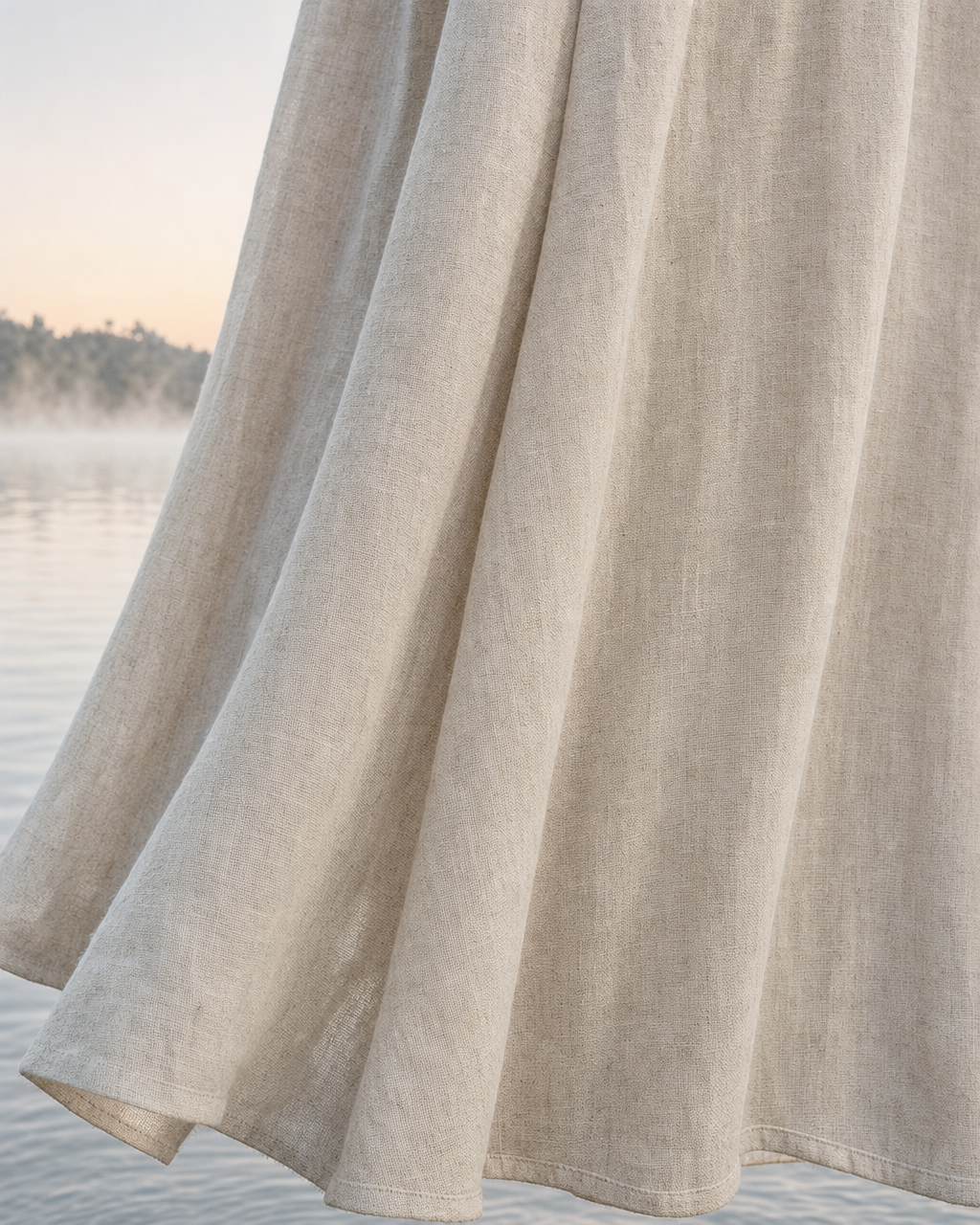 Bohemian Ivory Linen One-shoulder Tasseled Maxi Dress MVA001730AA
