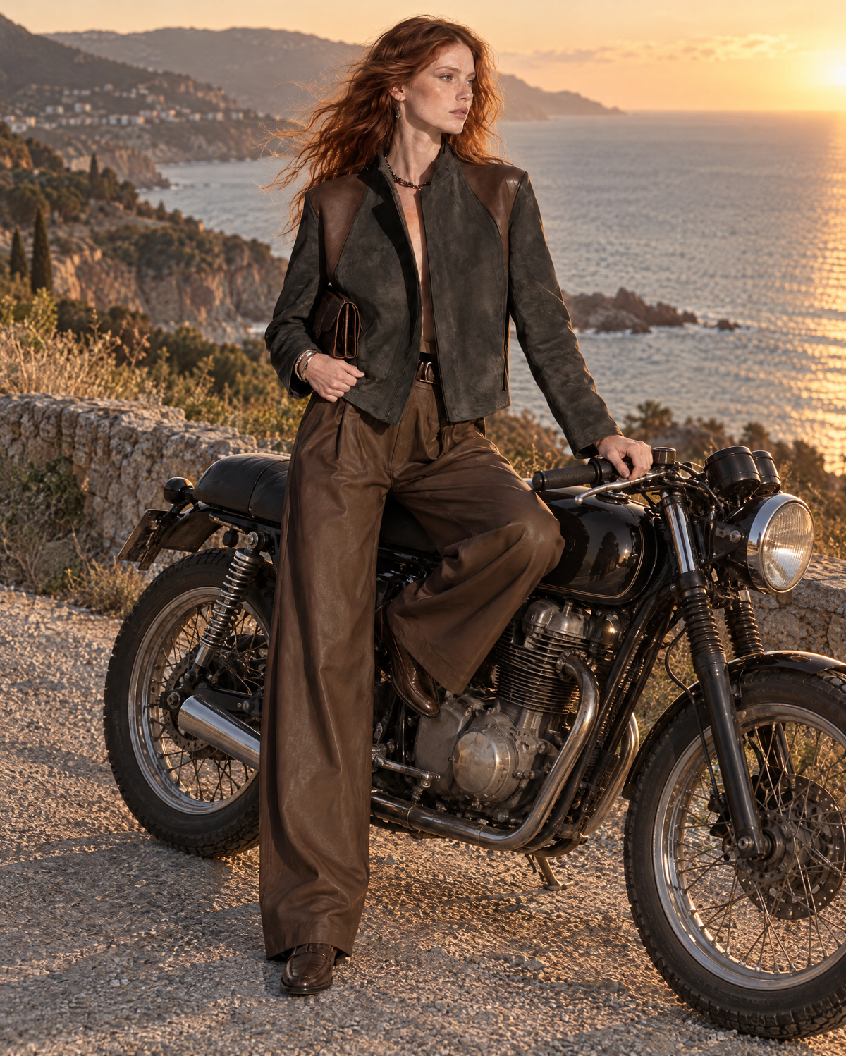 Casual Charcoal And Brown Colorblock Faux-suede Stand-collar Zip-up Jacket MVA003390AA